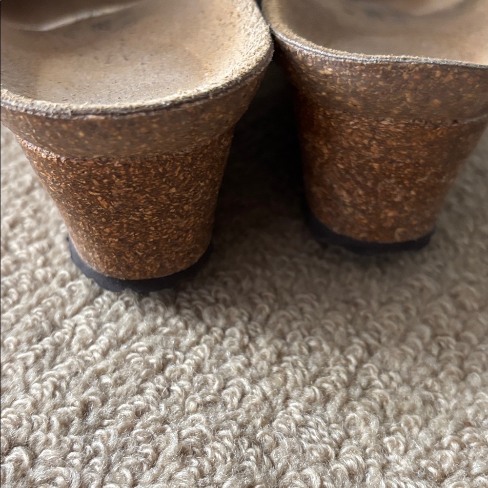 Birkenstock Papillio Dorothy Wedge Sandal Brown Bronze with Buckle Size 10 - Picture 9 of 11